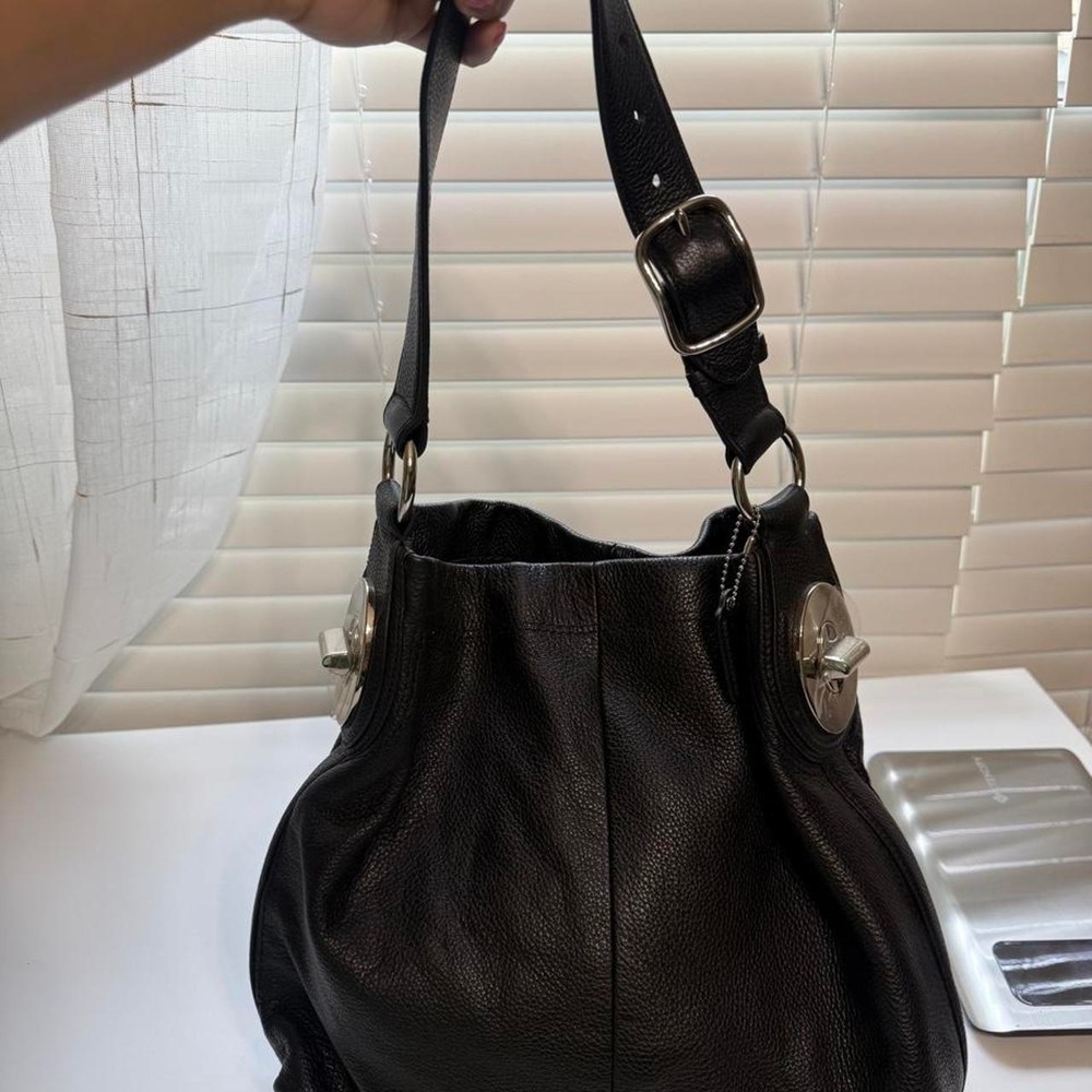 Coach Penelope Hobo Shoulder Bag Black Pebbled Leather
